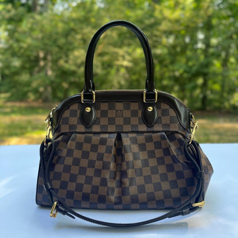 Louis Vuitton Damier Ebene Trevi PM Shoulder Satchel Handbag